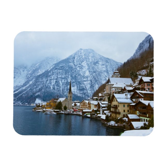 Ímã Aldeia Hallstatt No Lago - Salzburgo Áustria (Horizontal)