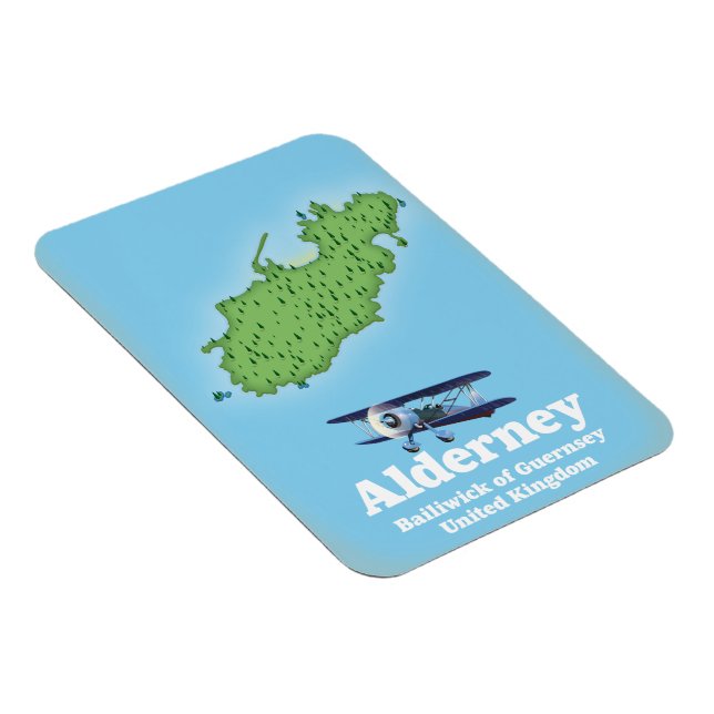 Ímã Alderney Bailiado de Guernsey Reino Unido Mapa (Lado Direito)