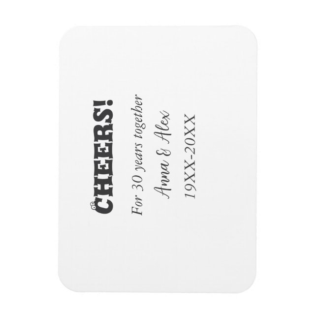 Ímã Alegra-se a 30 anos juntos, aniversários, adicione (Vertical)