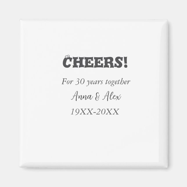 Imã Alegra-se a 30 anos juntos, aniversários, adicione (Frente)