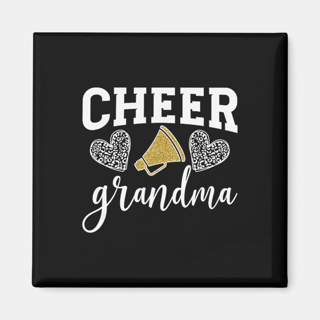 Imã Alegre Vovó Corações Cheerleading Avó  (Frente)