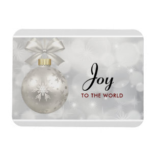 Ímã Alegria à Bola de Natal do World Elegant Silver