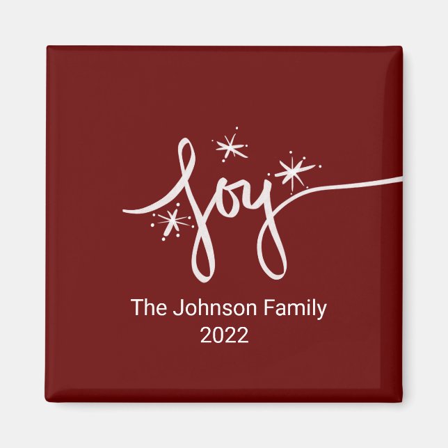 Imã Alegria de Natal - Letra a Mão Retirada Floco de N (Frente)