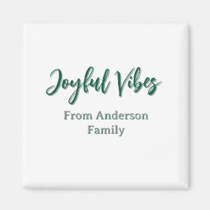 Imã Alegria vibe o nome da família de Natal verde