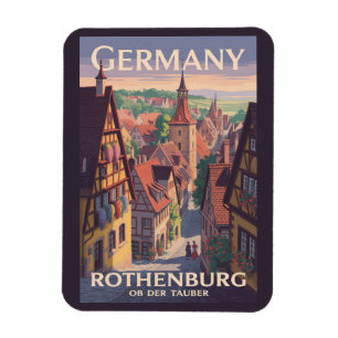 Ímã Alemanha Rothenburg ob der Tauber Ilustração Arte