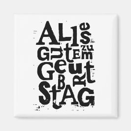 Imã Alemão "Feliz Aniversário" Lino Impressão