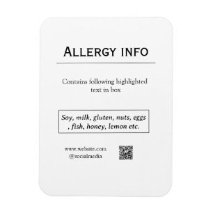 Ímã alerta de alergia alimentar adicionar nome texto i