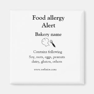 Imã Alerta de alergia de comida adicionar nome texto i