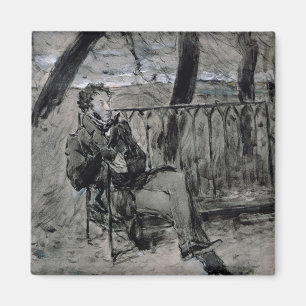 Imã Alexander Pushkin em um parque, 1899