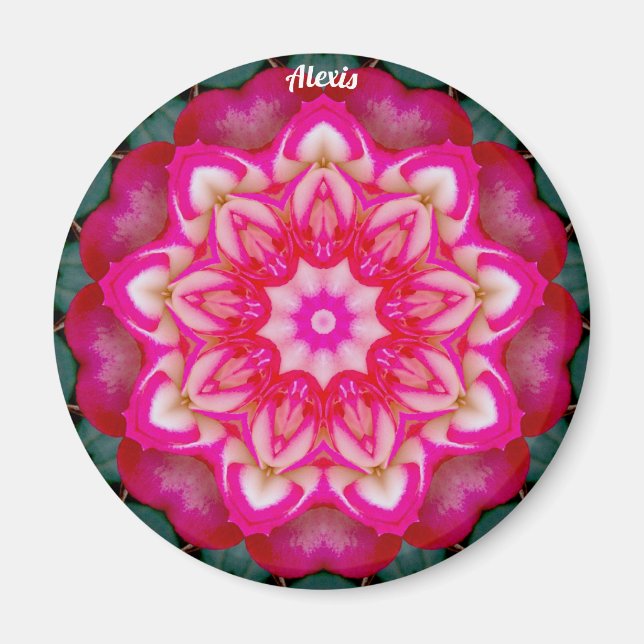 Imã ALEXIS ~ Rosa de Miniatura Personalizada ~ Fractal (Frente)