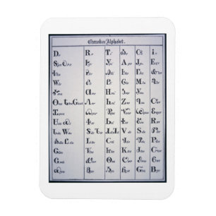 Ímã Alfabeto Cherokee, desenvolvido em 1821