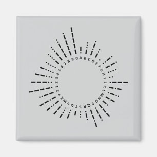 Imã Alfabeto Código Morse – Design Cinza Aço