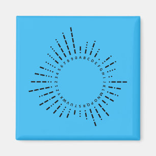 Imã Alfabeto Código Morse – Design Cyber Blue Tech
