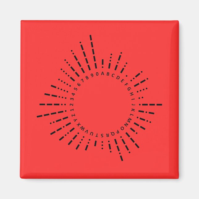 Imã Alfabeto Código Morse – Vermelho Emergência (Frente)