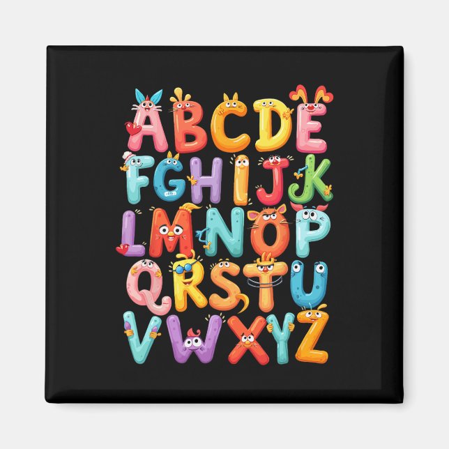 Imã Alfabeto Divertido A-Z Abc Crianças De Volta à Esc (Frente)