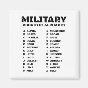 Imã Alfabeto Fonético para o Militar