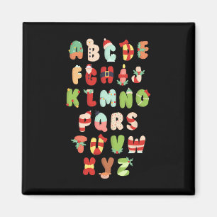 Imã Alfabeto Natal Alfabeto Abc Luzes De Natal T