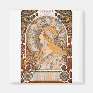 Imã Alfons mucha Zodiaque ou La Plume