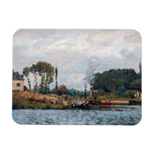 Ímã Alfred Sisley - Barcos na Eclusa de Bougival