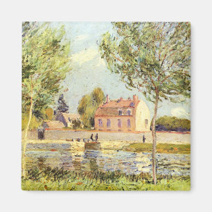 Imã Alfred Sisley Houses às margens da Loing