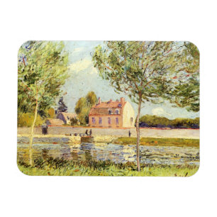 Ímã Alfred Sisley Houses às margens da Loing