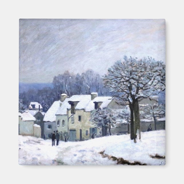 Imã Alfred Sisley Place du Chenil em Marly, neve (Frente)