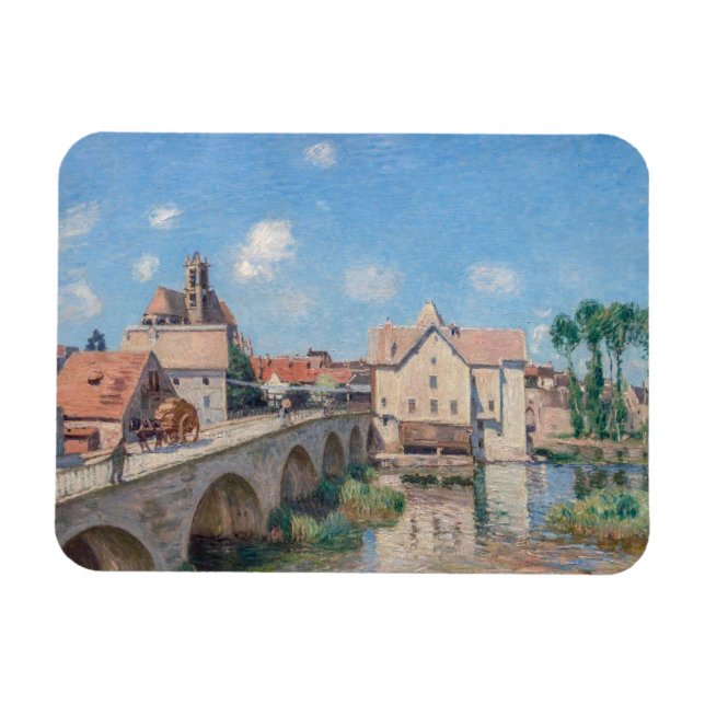 Ímã Alfred Sisley trabalho de arte - Le Pont de Moret (Horizontal)