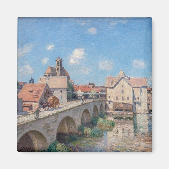 Imã Alfred Sisley trabalho de arte - Le Pont de Moret (Frente)