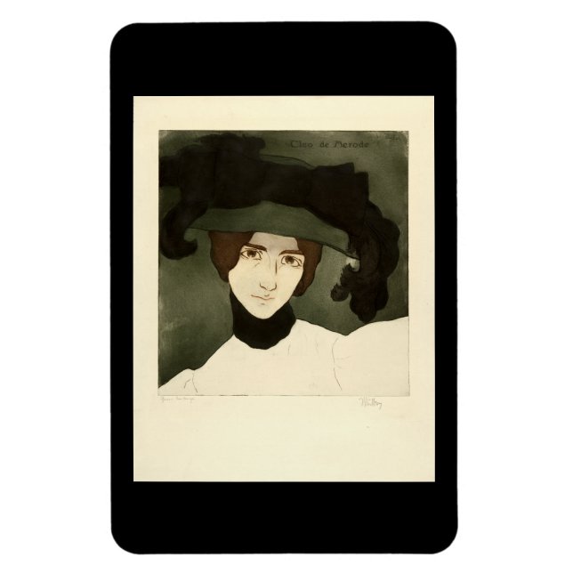 Ímã Alfredo Müller, Portrait Cléo de Mérode 1900 Poste (Vertical)