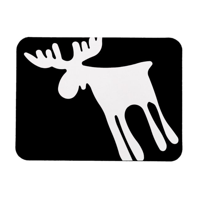 Ímã Älg / Moose, vit (Horizontal)