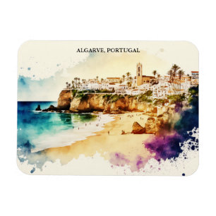 Ímã Algarve Portugal Watercolor Viagem