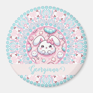Imã Algodão Personalizado Candy Kawaii Bunny Dot Manda