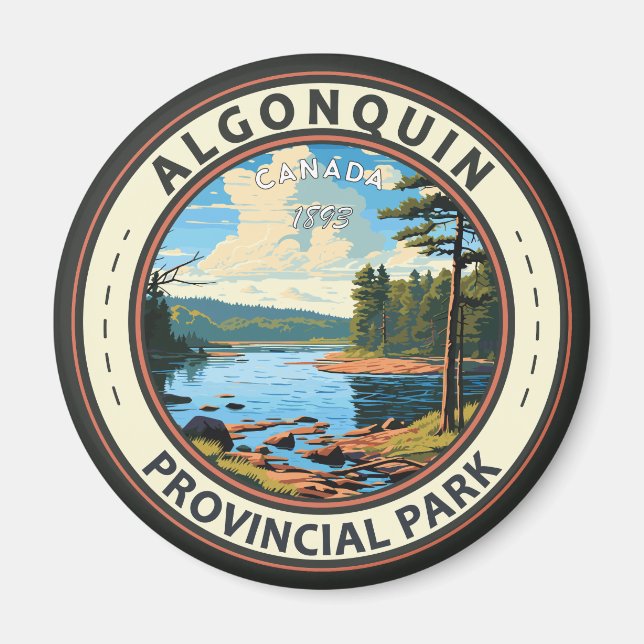 Imã Algonquin Provincial Park Viagem Art Vintage (Frente)