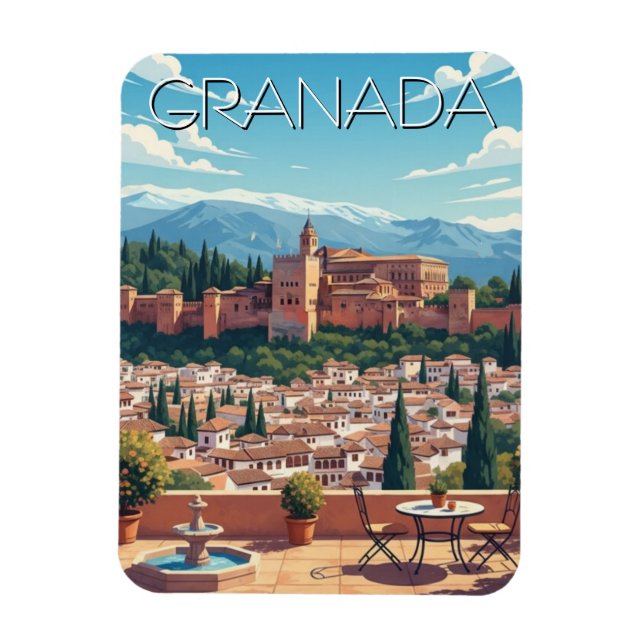 Ímã Alhambra Granada Espanha Viagem (Vertical)