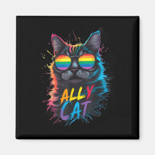 Imã Aliado LGBT Gato Seja Gentil Arco-Íris Gay Engraça