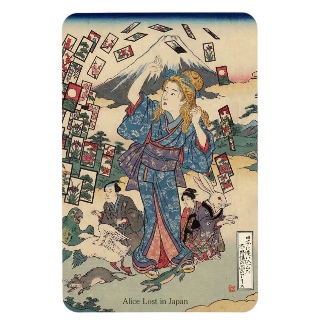 Ímã Alice Lost in Japan | Ukiyo-e Floating Wonderland (Vertical)