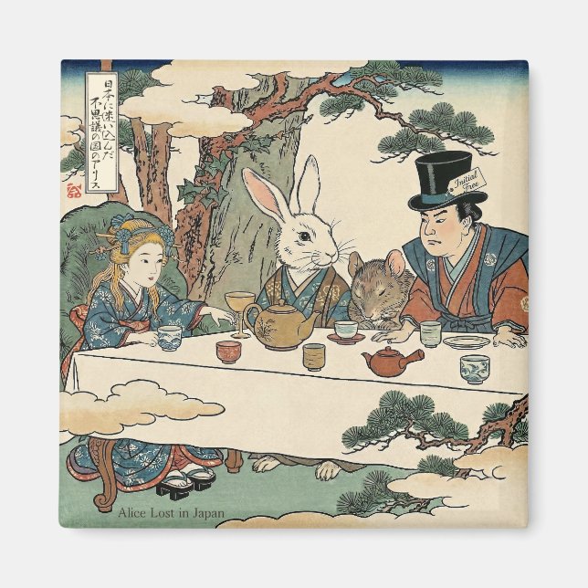 Imã Alice Lost in Japan | Ukiyo-e Mad Tea Party (Frente)