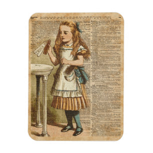 Ímã Alice no país das maravilhas bebe-me arte da