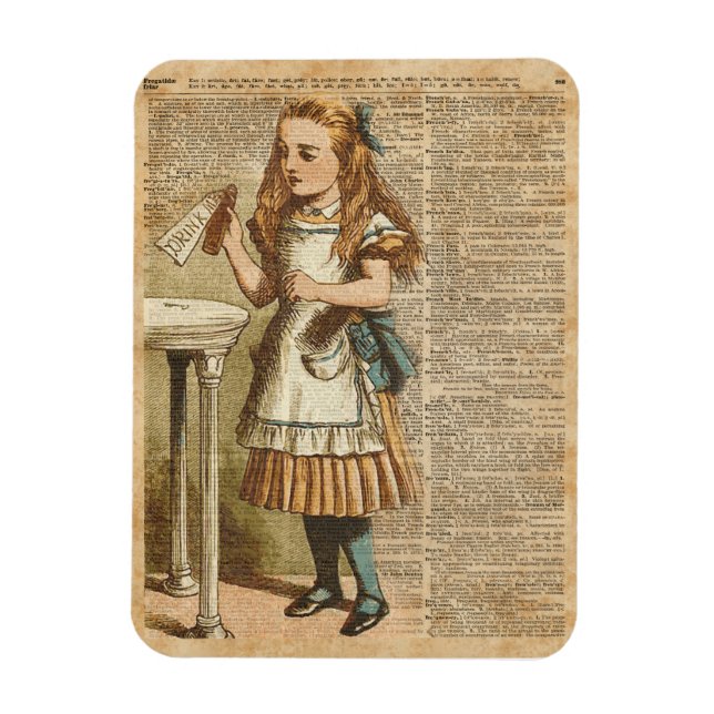 Ímã Alice no país das maravilhas bebe-me arte da (Vertical)