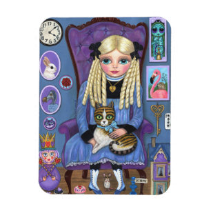 Ímã Alice no País das Maravilhas e Dinah Cat Fada Fad