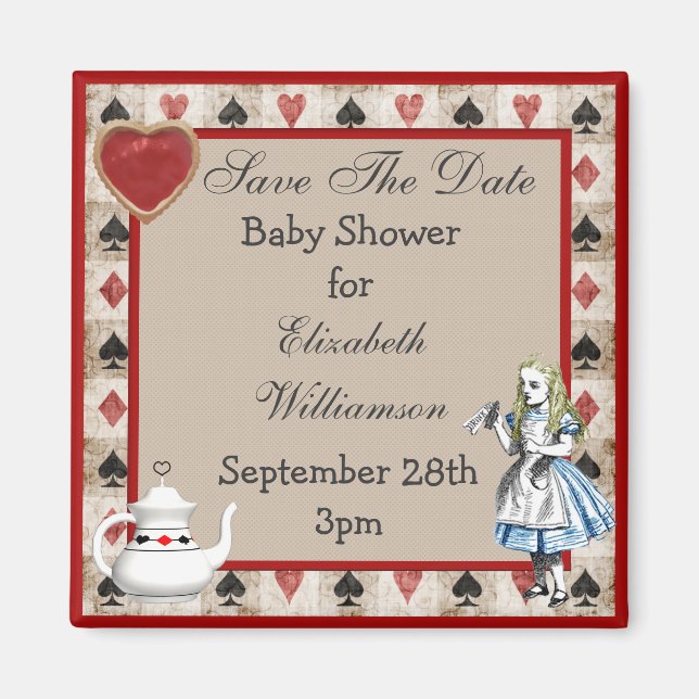 Imã Alice no País das Maravilhas Salve o Chá de fralda (Frente)