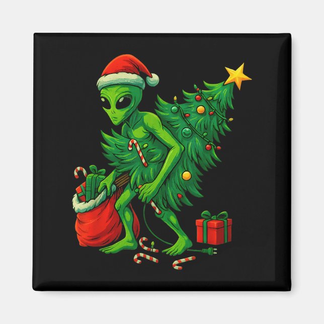 Imã Alien Christmas Tree Lights Xmas Boys Men  (Frente)