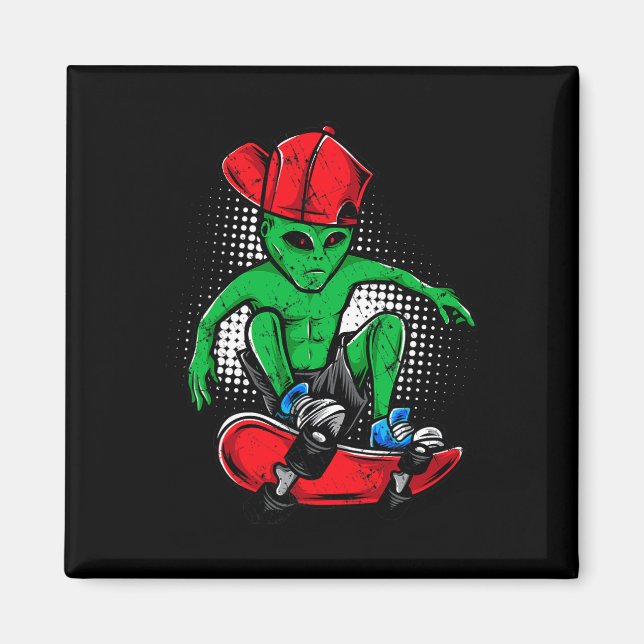 Imã Alien Skateboarder Tee Ufo's Believer Skateboardin (Frente)