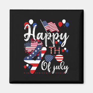 Imã Alienígena De Bandeira Americana Patriótica Feliz