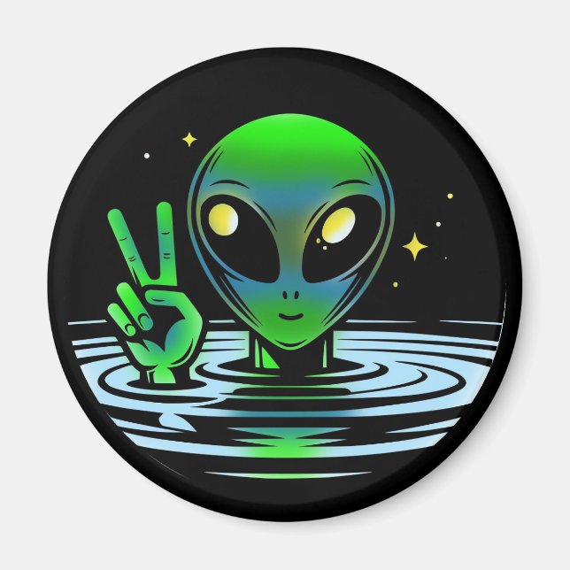 Imã Alienígena extraterrestre dando sinal de paz (Frente)