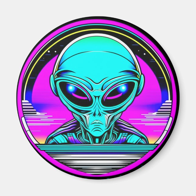 Imã Alienígena Extraterrestre Voando um OVNI (Frente)