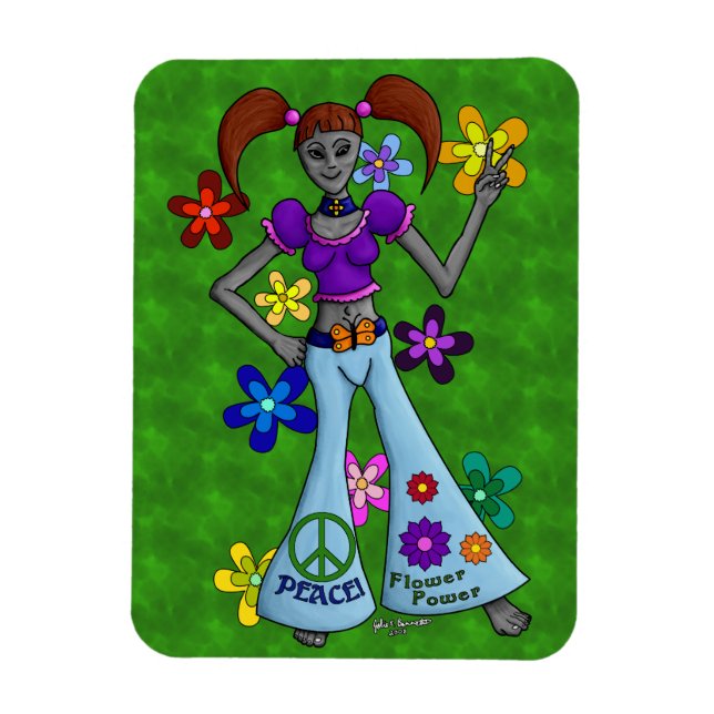 Ímã Alienígena Hippy (Vertical)