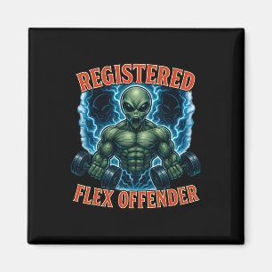 Imã Alienígena Muscular Registrada Flex Offender Funny