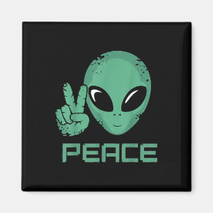 Imã Alienígena Peace Hippie Ufo