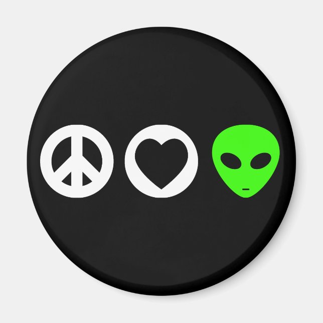 Imã Alienígena Peace Love (Frente)